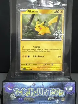 Pokemon Card Pikachu 025/165 151 Stamped Promo Holiday Calendar Snowflake Sealed - Image 1