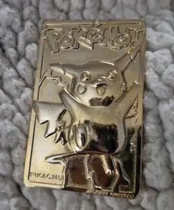 PIKACHU Pokemon 23K Gold Plated Trading Card 1999 Burger King Limited Edition - Image 2