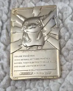 PIKACHU Pokemon 23K Gold Plated Trading Card 1999 Burger King Limited Edition - Image 5