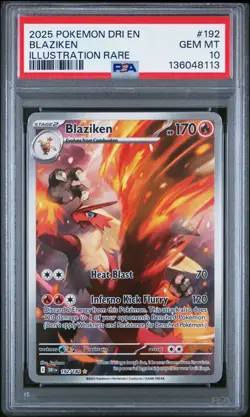 Blaziken Illustration Rare 192 PSA 10 Gem Mint Destined Rivals Pokemon Card - Image 1