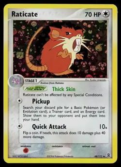 Pokemon Card - Raticate FireRed & LeafGreen 48/112 Uncommon Reverse Holo - Image 1