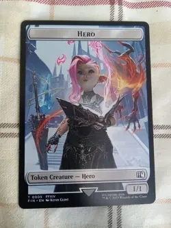 Hero (T0005) Moogle (T0011) Double-Sided Token Final Fantasy Regular MTG MINT! - Image 1