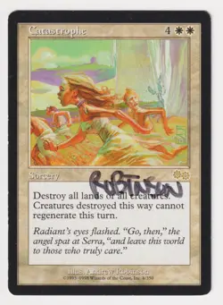 Signed Catastrophe HP Urza's Saga Artist Andrew Robinson 1998 MTG Magic Vintage! - Image 1