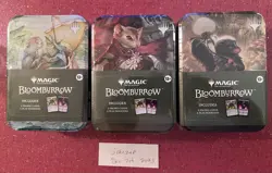 MTG Bloomburrow 3x Holiday Tins With 2 Promo Foils & 5x Play Boosters Per Tin - Image 1