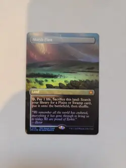 MTG - Marsh Flats BORDERLESS FOIL - NM - Tarkir Dragonstorm - Image 1