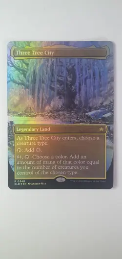 NM English MTG Foil Three Tree City (0340) - Foil - Borderless Bloomburrrow - Image 1