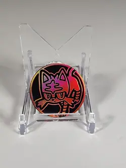 Pokemon Tcg Litten Plastic Promo Flip Coin Orange Shatter Foil MINT Collectible - Image 1