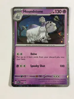 Pokemon TCG Promo SVP 042 Cosmos Holographic Houndstone w Swirl Near Mint - Image 1