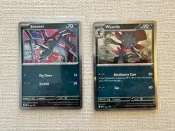 Sneasel 20 and Weavile 21 Cosmos Holo Promo Phantasmal Flames Pokemon TCG NM - Image 1