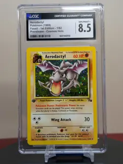 Pokemon Graded Aerodactyl #1/62 Prerelease Stamped Fossil 1st Edition CGC 8.5 - Image 1