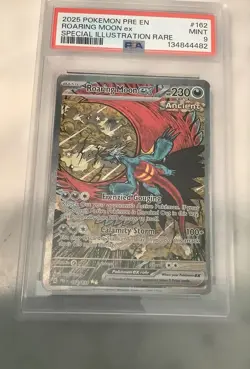 Pokemon 2025 Pre-EN Special Illustration Rare #162 Roaring Moon EX PSA 9 - Image 1