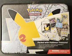 Pokemon 25th Anniversary Celebrations - Treasure Chest Lunchbox Tin SEALED 8 pks - Image 1