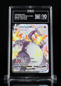 2021 POKEMON SWORD & SHIELD SHINING FATES #SV107 FULL ART/CHARIZARD VMAX TAG 10 - Image 1