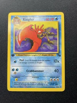 Pokemon Kingler 1st Edition 38/62 Fossil Common NM / LP (#1) - Image 2