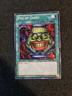 YUGIOH POT OF GREED STARFOIL RARE BP01-EN034 1ST EDITION - Image 1
