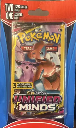 Pokemon Sun & Moon + Unified Minds Mini Packs + Bonus Card - Sealed Collectible - Image 1