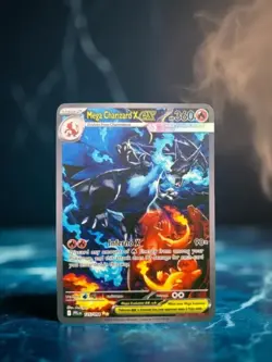 Mega Charizard X ex Gold Metal Pokemon Card Collectible Gift/Display - Image 1