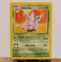 Nidorino 37/102 Base Set 1999 WOTC Uncommon Pokemon Card NM/LP - Image 1