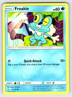Froakie 51/214 SM Unbroken Bonds Pokemon Card TCG Non Holo Nintendo Common - Nm - Image 1
