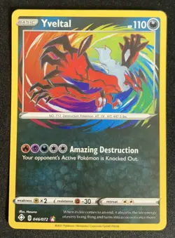 Yveltal 046/072 Shining Fates Amazing Rare Holo Pokemon TCG Card NM - Image 1