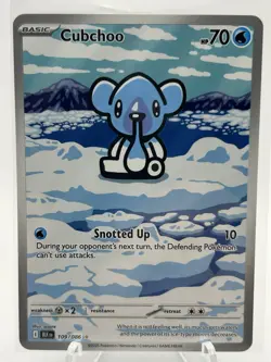 Pokemon TCG Cubchoo Illustration Rare Card 109/086 English Black Bolt - Image 2