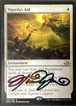 Sigarda's Aid Signed Howard Lyon Eldritch Moon Mtg Magic Signed/Autographed MTG - Image 1