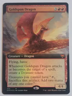Goldspan Dragon (Extended Art) (Foil) - NM - Kaldheim - KHM 358 - MTG - Magic - Image 1