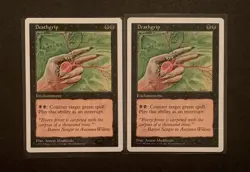 (2) Magic: The Gathering Deathgrip 5th Edition 1997 VINTAGE MTG NM - Image 1