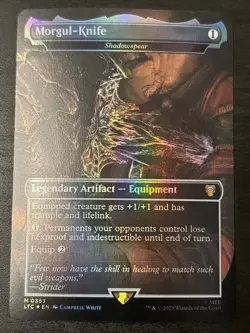 MTG MORGUL-KNIFE SHADOWSPEAR 353 LORD OF THE RINGS COMMANDER LTC FOIL Mint - Image 1