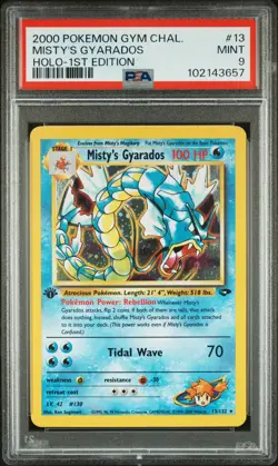 2000 POKEMON GYM CHALLENGE HOLO-1ST ED #13 MISTY'S GYARADOS PSA 9 - Image 1