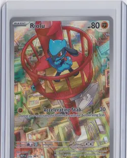 Pokemon Mega Evolution Riolu 010 Black Star Promos Illustration Rare Holo NM - Image 1