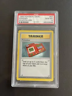 1999 Pokemon Game Pokedex Shadowless PSA 10 - Image 1