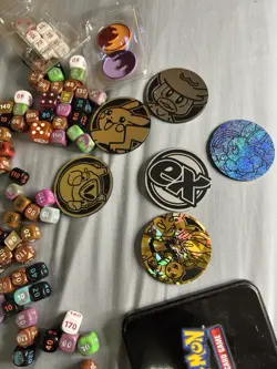 Pokemon TCG Huge Lot Of Pokemon Dice/coins/pins Metal And Plastic - Image 5