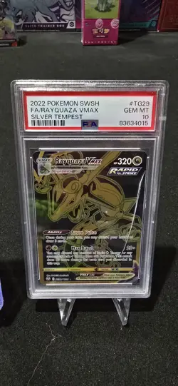 2022 Pokemon Rayquaza VMAX Silver Tempest TG29 PSA 10 ( Cracked SLAB) - Image 1