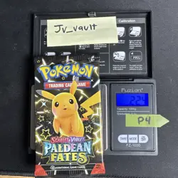 22.4g! HEAVY Paldean Fates Booster Pack Pokemon TCG - Mint - Pikachu Art - Image 1