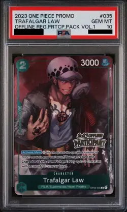Trafalgar Law OP02-035 Offline Regional Participant PSA 10 One Piece Card Promo - Image 1