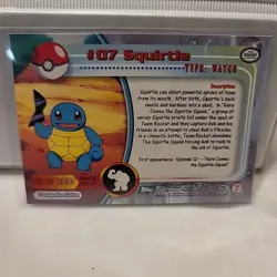 Pokemon Card - Topps Squirtle 1999 Series 1 TV Animation Edition Blue Logo #07 - Image 2