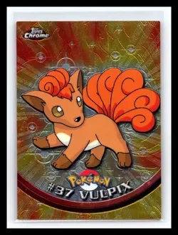 💥 Pokemon 2000 Topps # 37 Vulpix Chrome Card - TV Animation Series - Vintage - Image 1