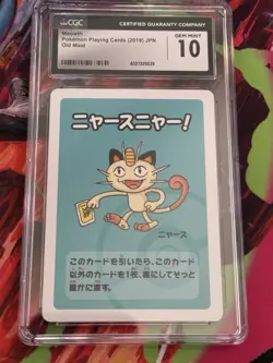 2019 POKEMON PLAYING CARDS JAPANESE MEOWTH OLD MAID CGC 10 RC7 - Image 1