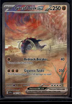 Pokemon TCG Great Tusk EX Scarlet & Violet Base Set Holo Card 246/198 - Image 1