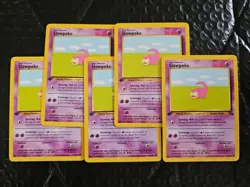 1ST EDITION Fossil Set 1999 - QTY-(5) Slowpoke Pokemon Card #55/62: Never Played - Image 1