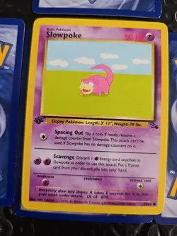 1ST EDITION Fossil Set 1999 - QTY-(5) Slowpoke Pokemon Card #55/62: Never Played - Image 3