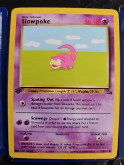 1ST EDITION Fossil Set 1999 - QTY-(5) Slowpoke Pokemon Card #55/62: Never Played - Image 5