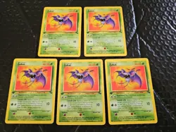 1ST EDITION Fossil Set 1999 - QTY-(5) ZUBAT Pokemon Card #57/62: Never Played - Image 1