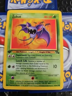 1ST EDITION Fossil Set 1999 - QTY-(5) ZUBAT Pokemon Card #57/62: Never Played - Image 5