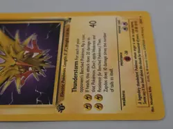 ZAPDOS 1999 1st Edition Pokemon Fossil Non Holo Rare Card #30 - Image 3