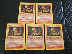 1ST EDITION Fossil Set 1999 - QTY-(5) MAGMAR Pokemon Card #39/62: Never Played - Image 1