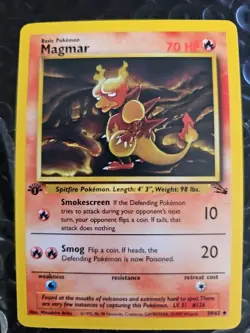 1ST EDITION Fossil Set 1999 - QTY-(5) MAGMAR Pokemon Card #39/62: Never Played - Image 3