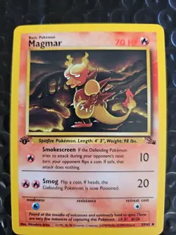 1ST EDITION Fossil Set 1999 - QTY-(5) MAGMAR Pokemon Card #39/62: Never Played - Image 5