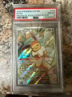 Pokemon TCG Eevee 173 PC ETB Stamped Sv: Scarlet & Violet Promo Card PSA 8 - Image 1